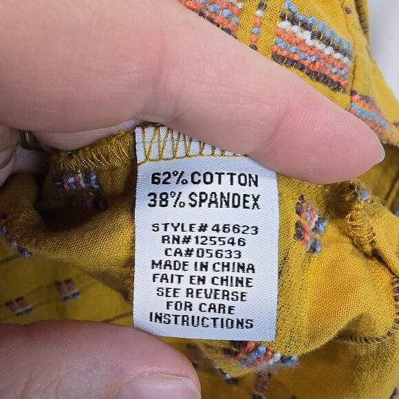 Habitat Clothes To Live In Shirt Mustard Embroidered Pockets Size Small - Picture 3 of 7